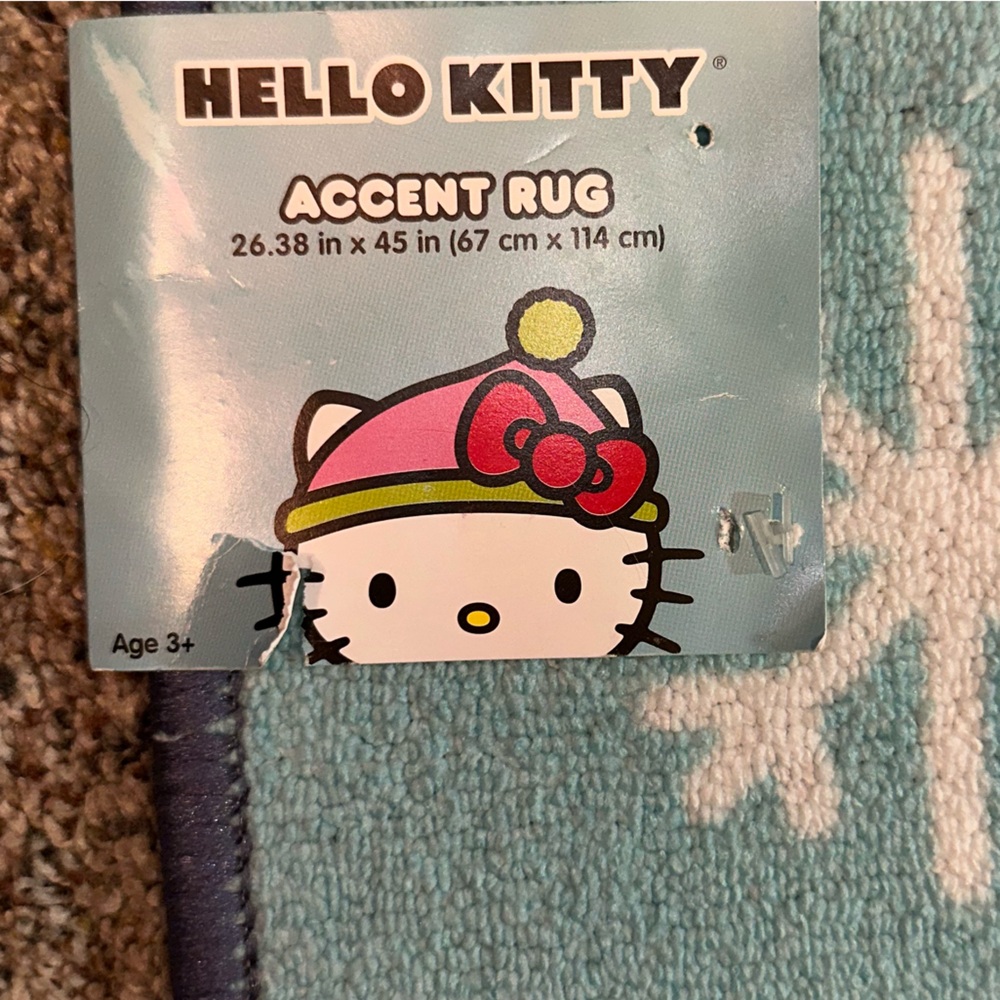 Hello Kitty Blue Snowflake Rug - Picture 3 of 4